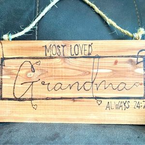 Wooden engraved sign